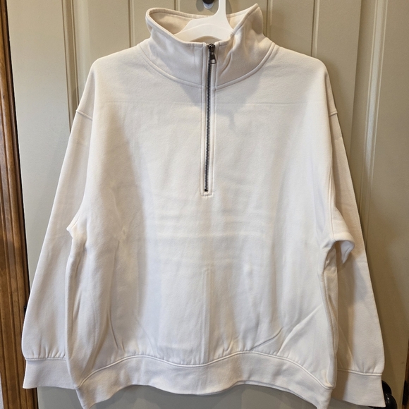 Universal Thread Cream Quarter-Zip Sweatshirt, Size XXL Women's New - Picture 1 of 8